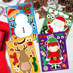 Adesivi Puzzle Personalizzati con Cartoni Animati, Fogli di Adesivi per Creare Volti, Gioco Natalizio Fai-da-Te per Bambini - Product Image 4