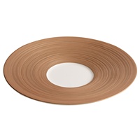 Assiette peu profonde en porcelaine à motif uni peinte à la main, style luxe léger haut de gamme, or rose, pour cuisine occidentale