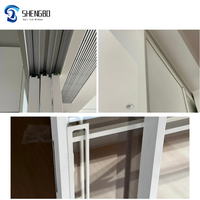Porte coulissante design moderne à double porte en acier PVC insonorisée et coupe-vent pour l'extérieur/l'extérieur Type de persienne pour terrasse intérieure