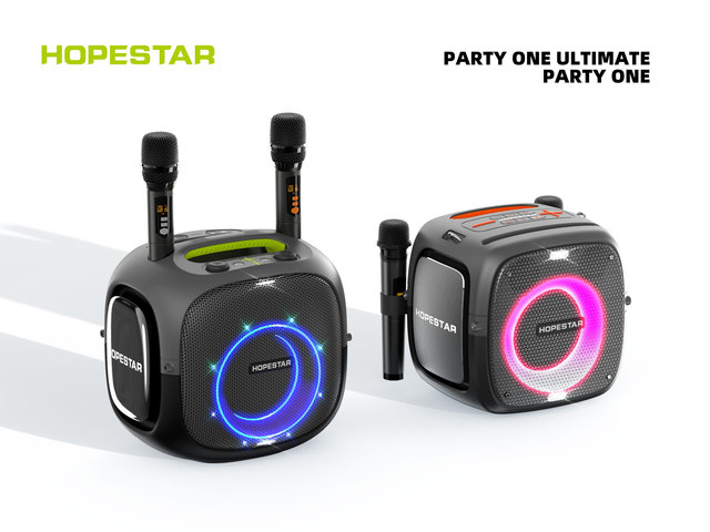 HOPESTAR Partyone ULTIMATE 240W High Power Portable Speaker RGB LED Lighting Dual Wireless Microphones IPX-6 Waterproof 10000mAh