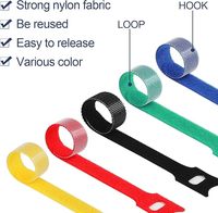 Attaches de câble en nylon coloré auto-adhésives en forme de T, double face, dos à dos, ruban de fixation de câble de données, boucle à crochets, écologique, rangement