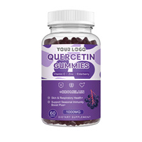 Gummies de Quercétine de Haute Qualité OEM, Puissant Antioxydant, Vitamine C, Sureau et Zinc pour le Système Immunitaire