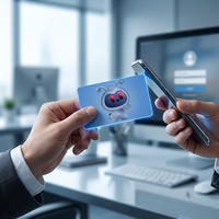 Carte RFID LED lumineuse |   Carte de visite intelligente NFC LED avec lumière clignotante, carte RFID PVC 13,56 MHz programmable pour équipe commerciale et cadres