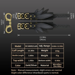 Juego de esposas de sujeción para juegos de sumisión, esposas para manos y tobillos, conjunto de entrenamiento SM para diversión, juguetes sexuales para parejas fetichistas, venta al por mayor. - Product Image 6
