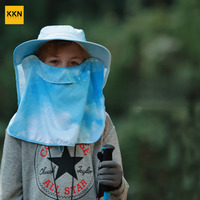Sombrero de Protección Solar Facial Completa Personalizable KKN para Niños, para Montañismo y Ciclismo, Antipolvo y Arena, con Sombreado Refrescante