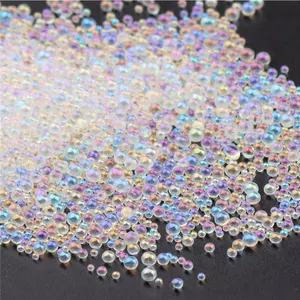Perakende toplu cam küçük 0.4mm-3mm Pearls kabarcık degrade inci hiçbir delik DIY süslemeleri için