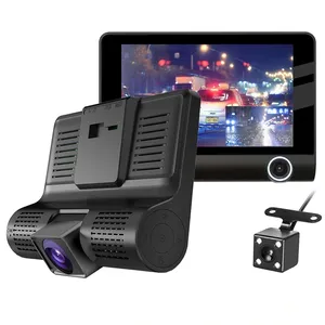 4,0 pulgadas del coche DVR registrador de la Cámara Detector de Radar + GPS + 3 en 1 coche-detector de Dash Cam 3 lente anti Radar Detector de visión nocturna