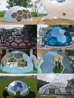 Dôme de Glamping Géodésique en Verre PC, Tente Igloo Moderne de Luxe Personnalisée pour l'Hiver, Résistante au Vent et à la Neige, Adaptée aux Quatre Saisons
