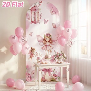 Nuevo Fondo <span class=keywords><strong>de</strong></span> Arco con Diseño <span class=keywords><strong>de</strong></span> <span class=keywords><strong>Hadas</strong></span> y Flores Rosas, Tela para Decoración <span class=keywords><strong>de</strong></span> Fiestas, Día del Niño, Decoración <span class=keywords><strong>de</strong></span> Escenarios Festivos, Tarjeta <span class=keywords><strong>de</strong></span> Bienvenida Impresa en Seda Láctea - Product Image 4