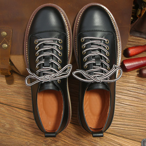 Chaussures Oxford pour hommes en cuir pleine fleur de vachette haut de gamme, nouvelle collection automne, imperméables, formelles et décontractées, à semelle souple et épaisse - Product Image 5