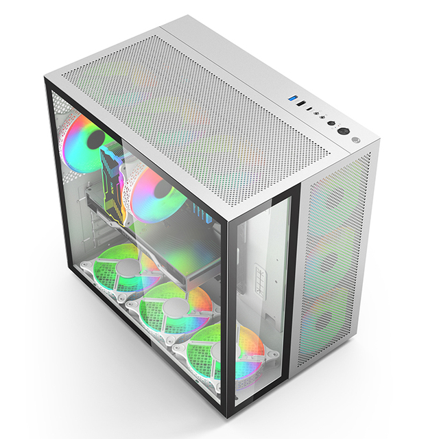 PC Gamer Casing MESH C Performance-X USB Type-C Tempered Glass on the Front Chassis Body SECC ATX Mid-Tower Gaming Computer Case