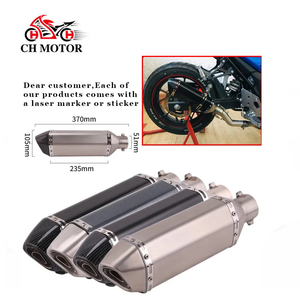 ท่อไอเสียรถจักรยานยนต์ CHMotor 38-51 มม. แบบยูนิเวอร์แซล พร้อมปลายท่อเก็บเสียง 370 มม. ทำจา<span class=keywords><strong>ก</strong></span>สแตนเลส สำหรับรถ ATV และรถมอเตอร์ไซ<span class=keywords><strong>ค์</strong></span>ทั่วไป - Product Image 1