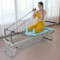 Cama de Pilates Plegable de Metal de Alta Calidad y Durabilidad, Acabado Azul, para Entrenamiento de Yoga y Fitness
