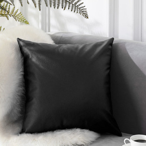 Fundas de almohada personalizadas de cuero PU, fundas de cojín minimalistas de color sólido, fundas de cojín para sofá y cama. - Product Image 1