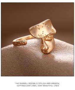 Anillo de aleación de máscara de nicho, anillo de máscara de personalidad versátil abierto, anillo Premium mate, joyería - Product Image 6