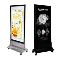 Kotak Lampu LED Hitam Slim Ukuran Kustom untuk Iklan, Papan Poster Bercahaya untuk Pajangan Bioskop, Hotel, Restoran