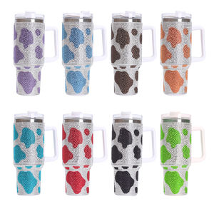 40オンスブリングラインストーンタンブラーストロークリスタルダイヤモンドかわいい漫画マグ真空スチールカスタムロゴDIY用ラグジュアリートラベルマグ - Product Image 5