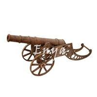 Sculpture de canon décorative vintage en fonte pour extérieur, reproduction artisanale en métal, objet d'art et de collection, marque ENYA
