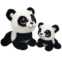 Nouveau design en gros personnalisé de haute qualité mignon mode OEM logo panda blanc noir doux ours en peluche jouet