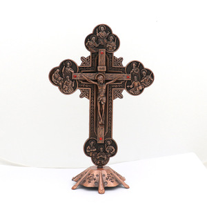2025 nouveauté métal 21.5cm artisanat catholique couleur plaqué debout <span class=keywords><strong>Crucifix</strong></span> prière croix debout <span class=keywords><strong>Crucifix</strong></span> - Product Image 6