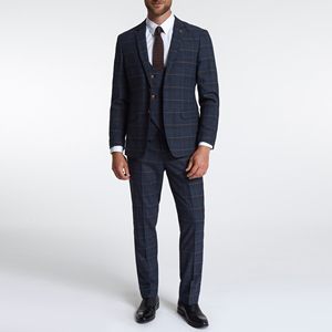 <span class=keywords><strong>Abito</strong></span> da <span class=keywords><strong>uomo</strong></span> su misura giacca in lana blu scuro Plaid da <span class=keywords><strong>uomo</strong></span> formale matrimonio sposo Business squisito <span class=keywords><strong>abito</strong></span> di moda <span class=keywords><strong>a</strong></span> tre pezzi - Product Image 2