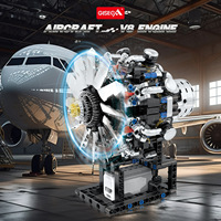 Juguete de Ensamblaje Mecánico con Bloques de Construcción de Motor Turbofan Eléctrico V8, Gran Venta