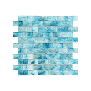 Tessere di mosaico di vetro ad alta trasparenza per piscina con piastrelle di cristallo dipinto a mano verde oceano - Product Image 6