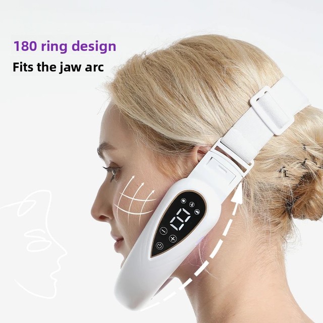 Double Chin Reducer Facial Lift Massager V-Line Lift up Belt 3 Color Light Face Slimming Vibration Massager