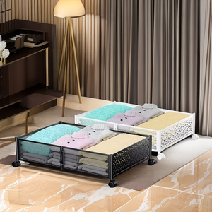 Free-Installation Foldable Metal Under Bed Storage Containers Shoes Clothes Organizer Drawer With Wheels - Product Image 1