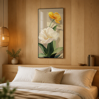 Décorations de salon de luxe, impressions florales, peintures murales, décorations d'art, tournesol, lys, peintures en porcelaine avec cristaux de diamant