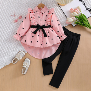 2025 Leggings per cintura a camicia lunga stile coreano da ragazza vestito nuovo <span class=keywords><strong>abbigliamento</strong></span> per bambini alla moda primavera estate Cross-Border - Product Image 1