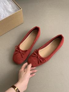 Scarpe basse da <span class=keywords><strong>donna</strong></span> all'ingrosso-<span class=keywords><strong>ballerine</strong></span> Vintage a punta quadrata con fiocco in pelle verniciata lucida Casual - Product Image 6