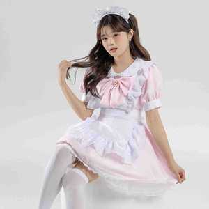 Rosa Lolita Dienstmädchen-Kostüm Kleid Polyester Outfit-Set für Erwachsene Frauen Süßer <span class=keywords><strong>Kawaii</strong></span>-Stil Cosplay Halloween-Party Event - Product Image 4