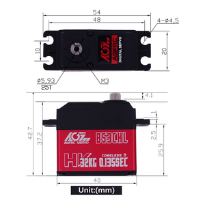 Moteur sans noyau AGFrc à engrenages en acier, 32 kg-cm, haute puissance, numérique, pour camions/avions RC 1/10 - Product Image 4