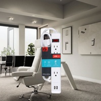 Multiprise blanche 15A avec protection contre les surcharges, interrupteur marche/arrêt, 4 prises, double ports de charge USB, certifiée ETL, pour dortoir