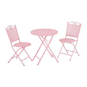 <span class=keywords><strong>Mesa</strong></span> y <span class=keywords><strong>silla</strong></span> plegables de ocio de hierro forjado para balcón, juego de <span class=keywords><strong>mesa</strong></span> de muebles de jardín de tres piezas - Product Image 1