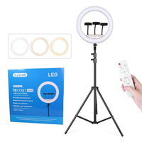 Support trépied professionnel pour photographie et maquillage, lampe d'appoint LED portable à intensité réglable, 14, 18, 22 pouces, pour selfie