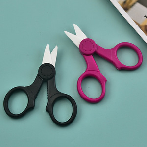Tijeras de cerámica dentadas de 4 pulgadas, tamaño pequeño, para uso doméstico, cocina infantil, tijeras para alimentos, carne, verduras, fideos, etc. - Product Image 2