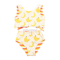Trajes de Baño Reversibles para Niñas Yiying, Estampado Personalizado, Doble Cara, Dos Piezas, Conjunto de Bikini para Niñas