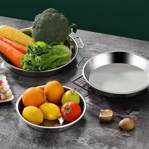 Stainless Steel Round Deep Cake Pan With Handles Flat Bottom For Layered Cakes Hotel Food And Tea Use - Product Image 2
