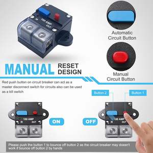 12V-48VDC 100 Amp Disjoncteur Réarmable Disjoncteur pour RVs Bateau À La Traîne Marine Camion Véhicules Stéréo Audio - Product Image 4