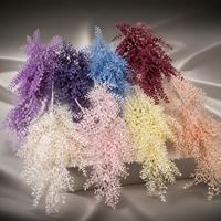 Bouquet de fleurs artificielles en PU, type gazon de brouillard et pteris, pour mariage, technique de simulation décorative, vente en gros Chine