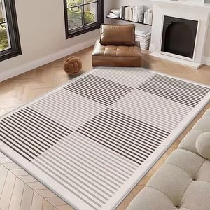 Alfombra nórdica rectangular de gama alta, Alfombra de dormitorio blanca con viento silencioso de Color liso, alfombra ligera de lujo para el hogar y la sala de estar - Product Image 4