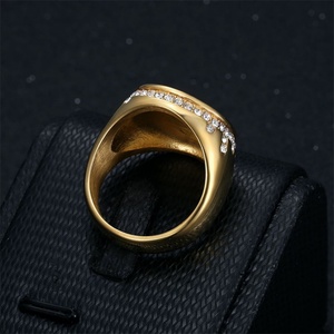 Rock Stainless Steel Personal Zied Jewelry <b>Ring</b> Gold Plated Virgin <b>Rings</b> <b>for</b> <b>Men</b> - Product Image 4