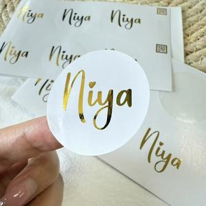 custom round shaped gold logo <b>label</b> sticker for <b>packaging</b> - Product Image 4