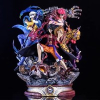 One Pieces LX Trois Capitaines Onigashima Statue Luffy Kid Law GK Model Collectible Action Figure Anime Decoration Collectors