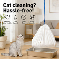 Sacs à litière pour chat PAIPET, extra épais, anti-fuite, jetables, avec cordon de serrage pour les déchets de chat