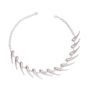 Collar con Colgante de Lágrima con Puntas Estilo Europeo Americano para Mujer, de Aleación de Zinc, Joyería para Fiesta, Color Blanco K - Product Image 5