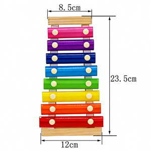 Strumento Musicale Orff per Bambini, Xilofono a 8 Toni, Metallofono, Campana, Lira, Glockenspiel per l'Apprendimento Musicale - Product Image 6