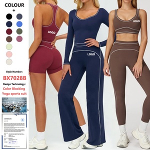 <span class=keywords><strong>Ensemble</strong></span> de vêtements de <span class=keywords><strong>sport</strong></span> pour femmes, vêtements de <span class=keywords><strong>sport</strong></span> actifs, manches longues, yoga, gym, soutien-gorge, débardeur court, leggings, pantalon large, <span class=keywords><strong>ensemble</strong></span> de <span class=keywords><strong>sport</strong></span> - Product Image 1